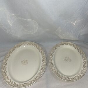 Two Edwin M Knowles serving dishes